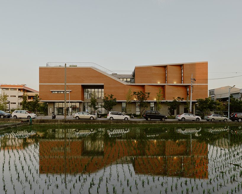 facing units of shangfeng public library and community hall erect in taiwan