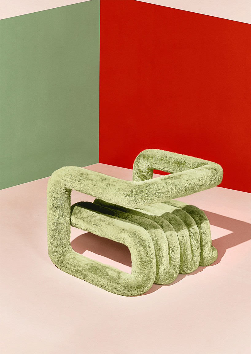 x-zoo's furry chairs twist and turn to offer comfort, playfulness, and functionality