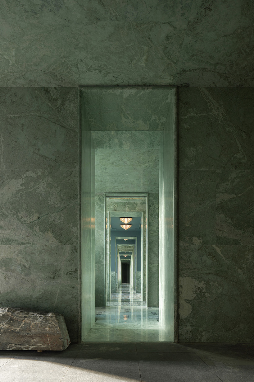 green marble clads gallery showroom&rsquo;s immersive interiors in shenzhen