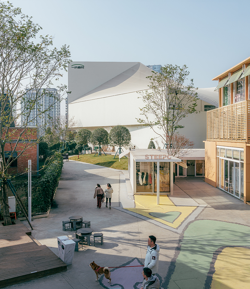 tensioned membrane links white box volumes shaping dotsss children’s ...