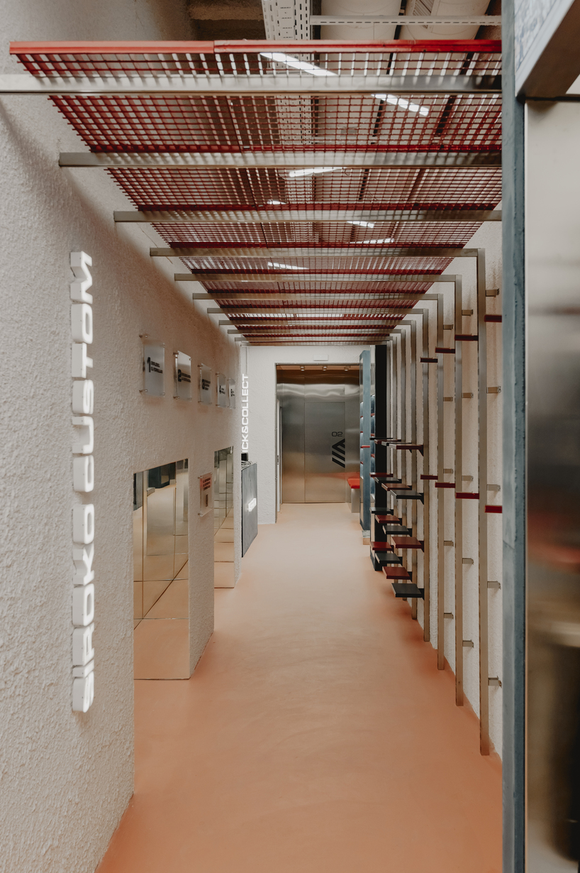 modular steel display systems outline el departamento's sportswear store in barcelona