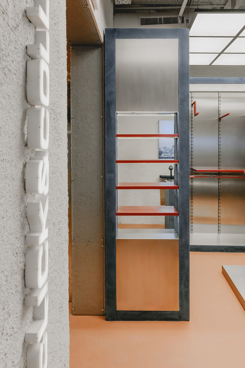 modular steel display systems outline el departamento's sportswear store in barcelona