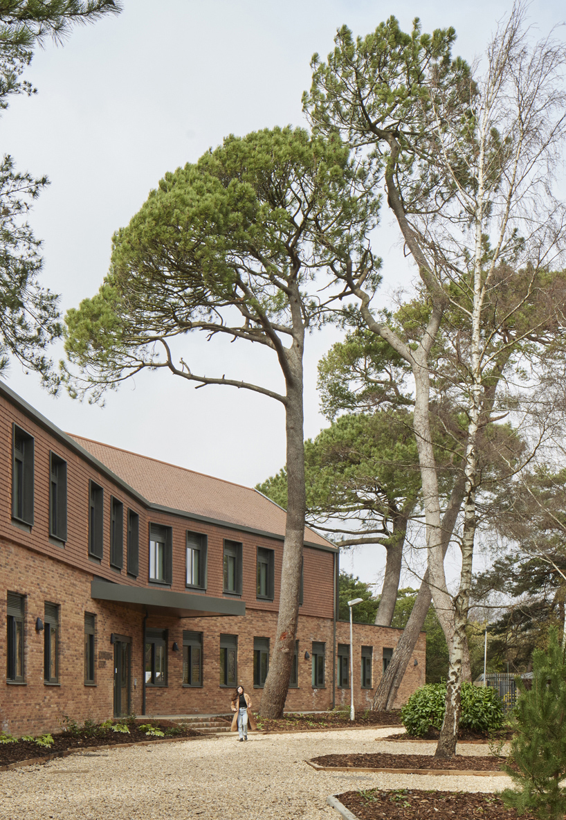 geometric volumes of brick form sheltered eating disorders retreat in the uk