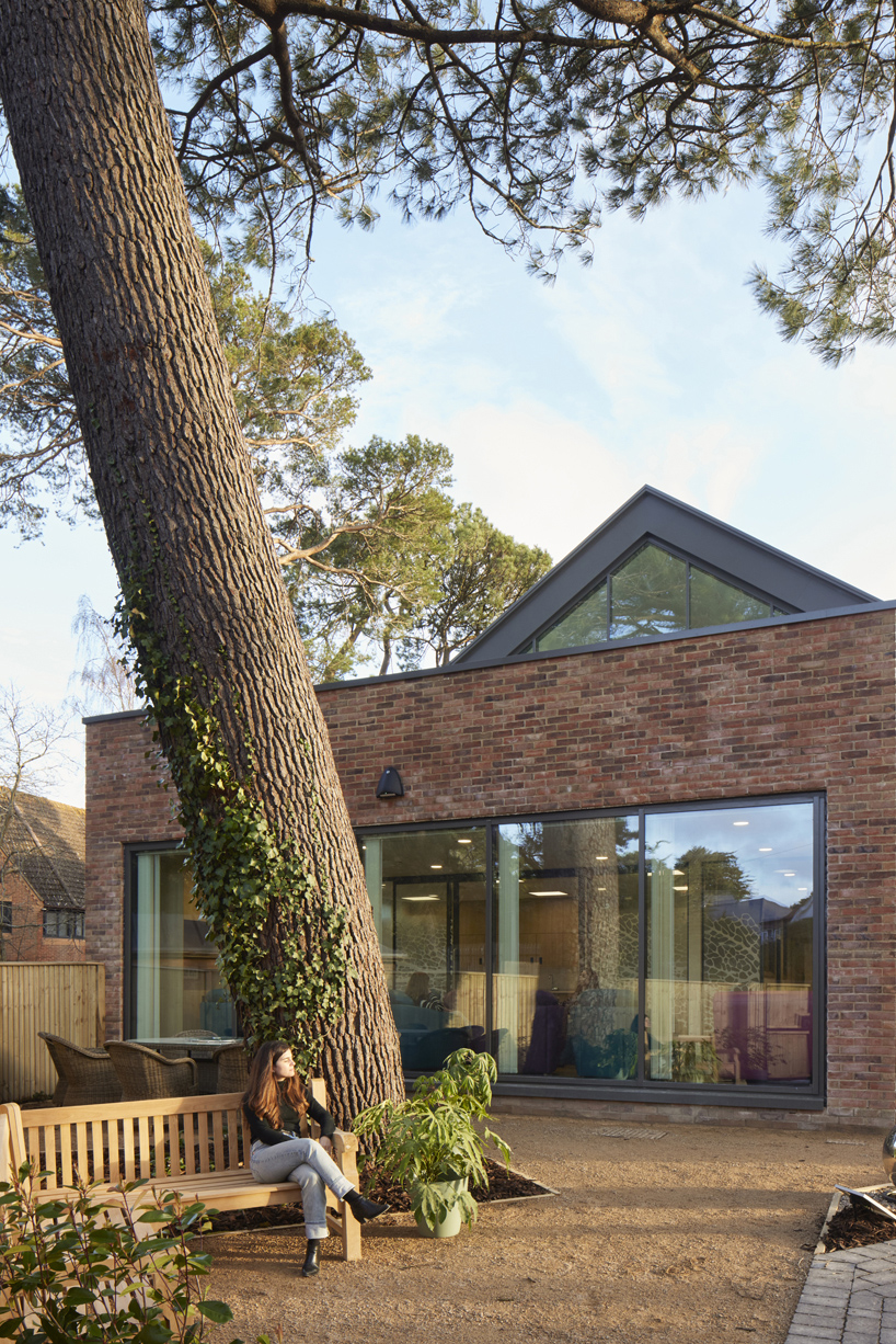 geometric volumes of brick form sheltered eating disorders retreat in the uk