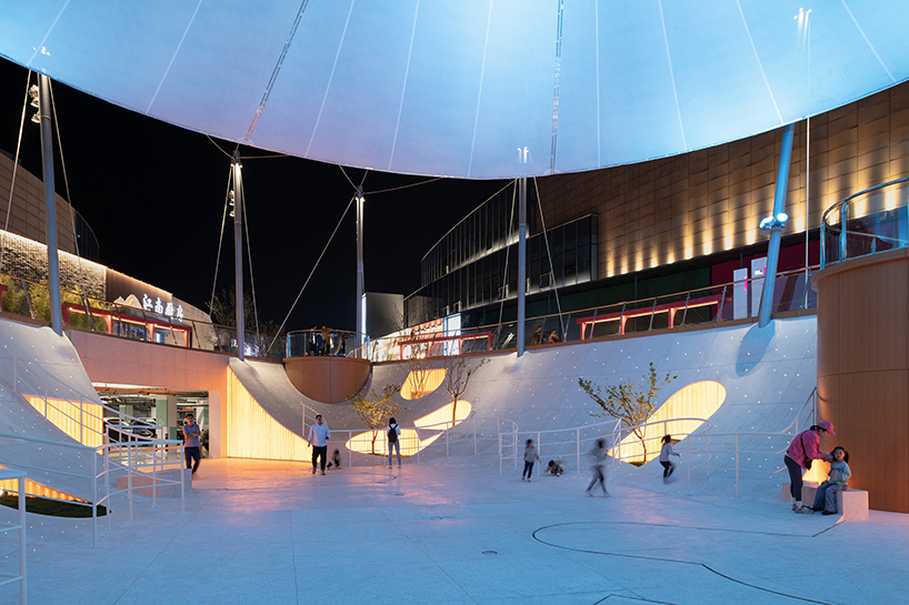 deep origin lab's floating courtyard revitalizes sunken plaza in china