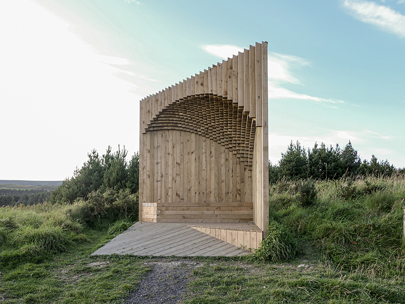 UNESCO biosphere shelter conrhenny utilizes local timber for shelter in isle of man