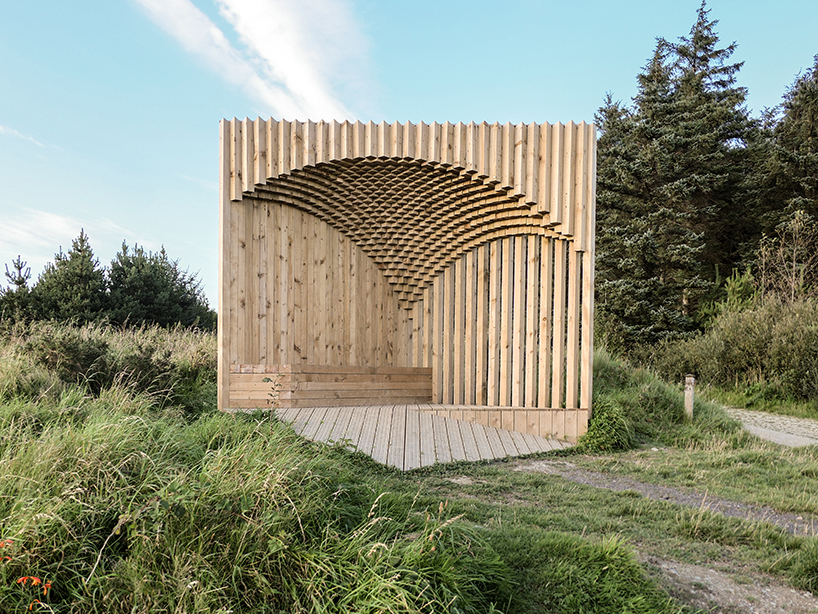 UNESCO biosphere shelter conrhenny utilizes local timber for shelter in isle of man