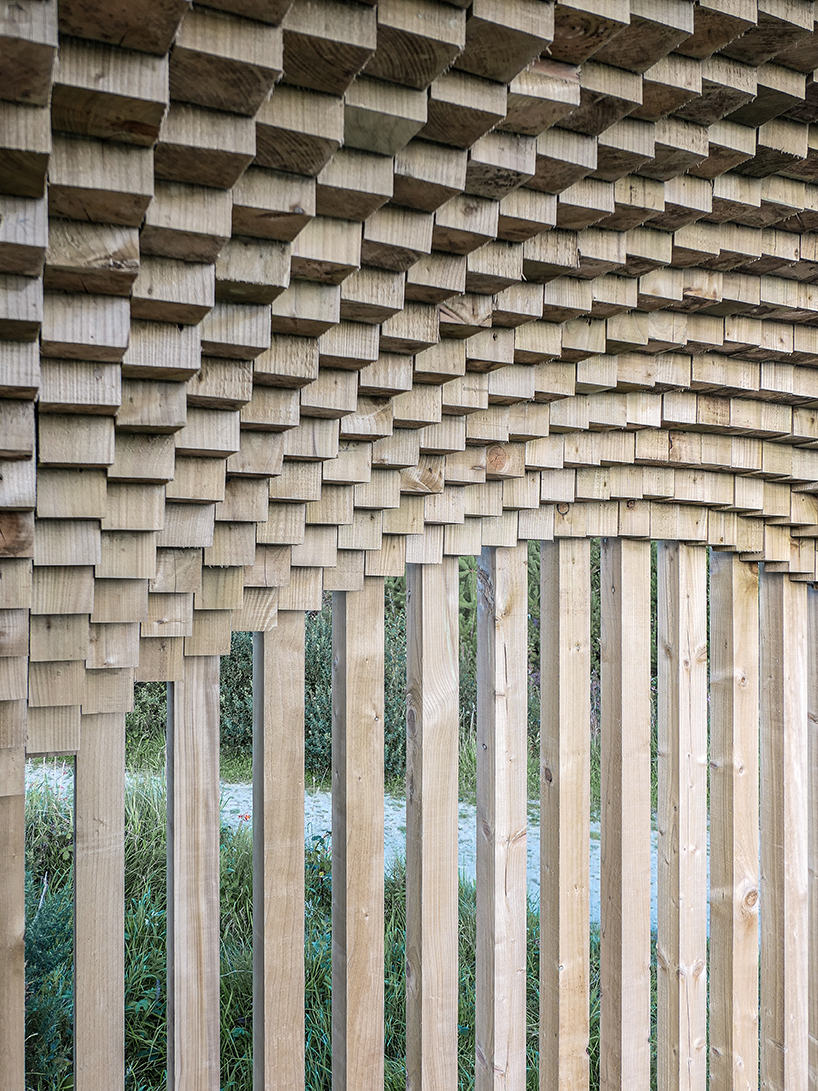 UNESCO biosphere shelter conrhenny utilizes local timber for shelter in isle of man