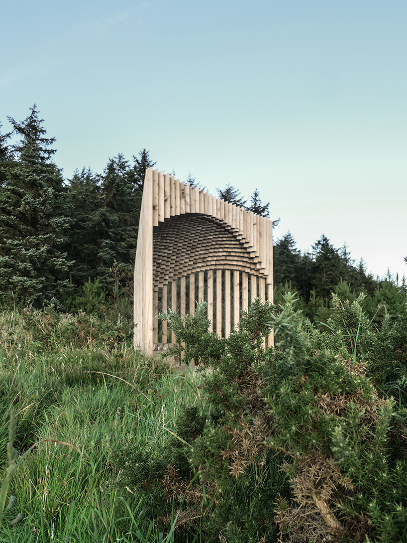 UNESCO biosphere shelter conrhenny utilizes local timber for shelter in isle of man