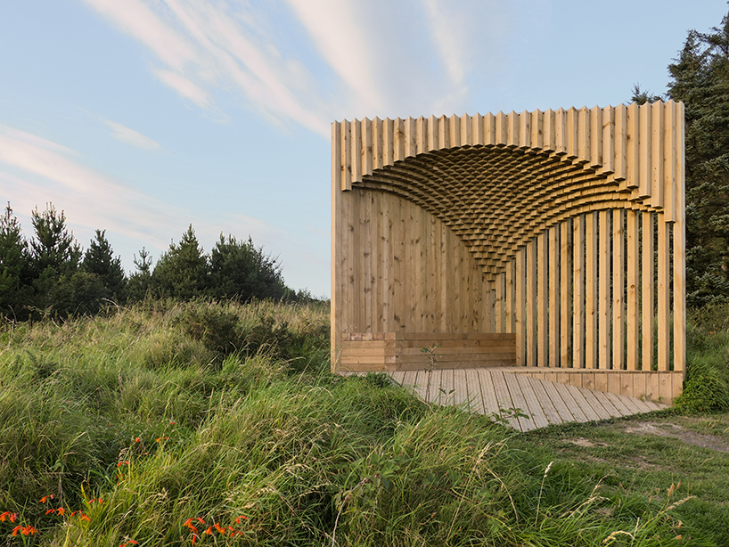 UNESCO biosphere shelter conrhenny utilizes local timber for shelter in isle of man