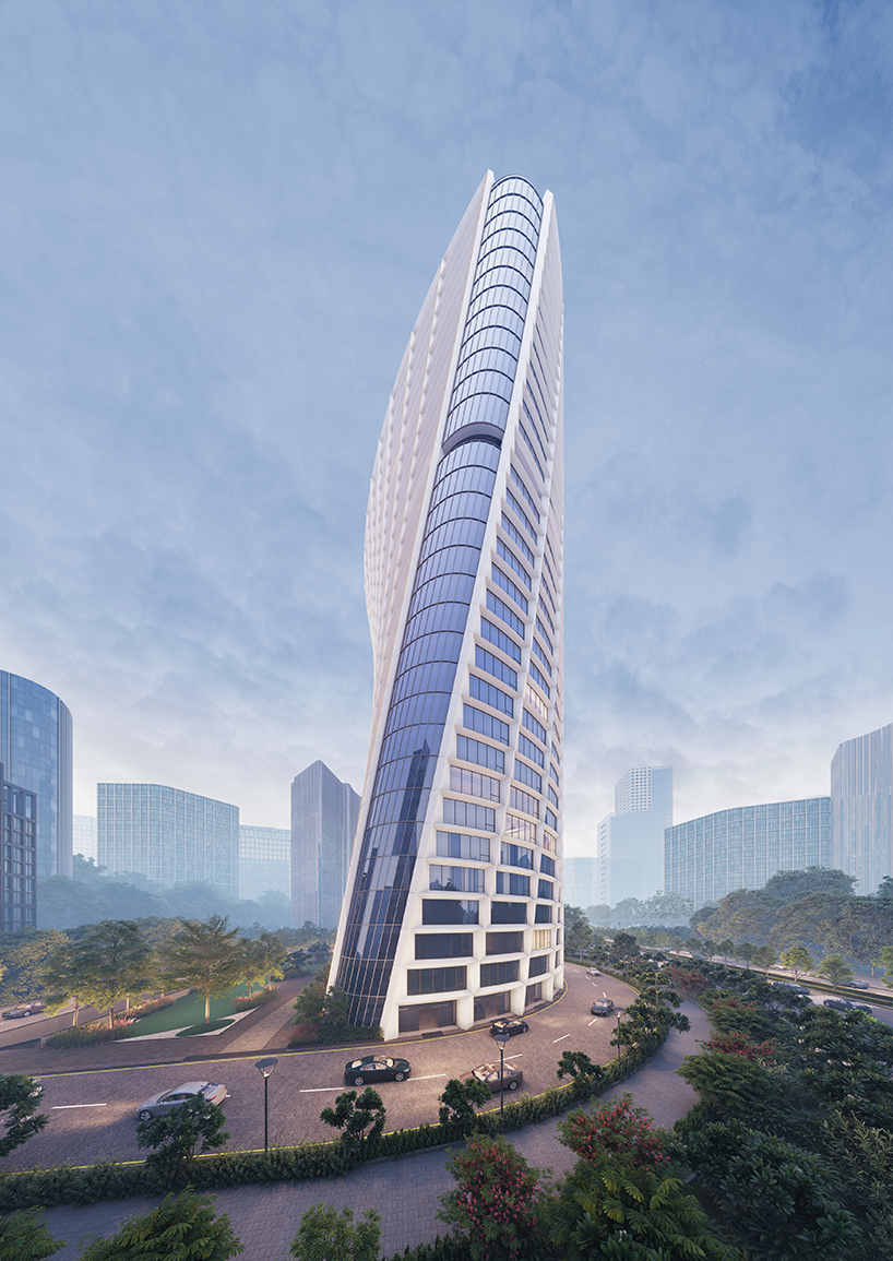 Twisting Office Tower от INI Design Studio поднимается над Tech City в Индии