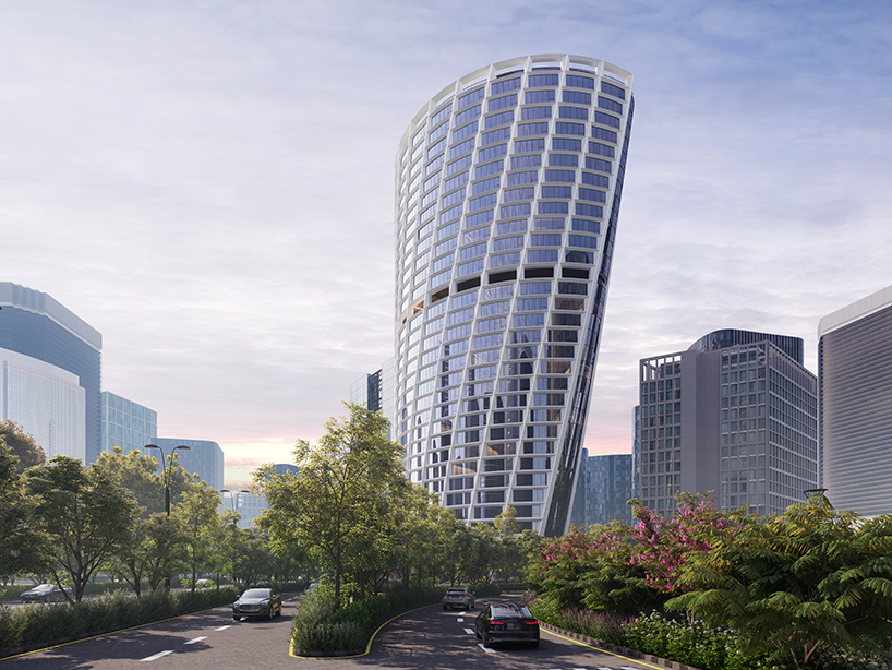 Twisting Office Tower от INI Design Studio поднимается над Tech City в Индии