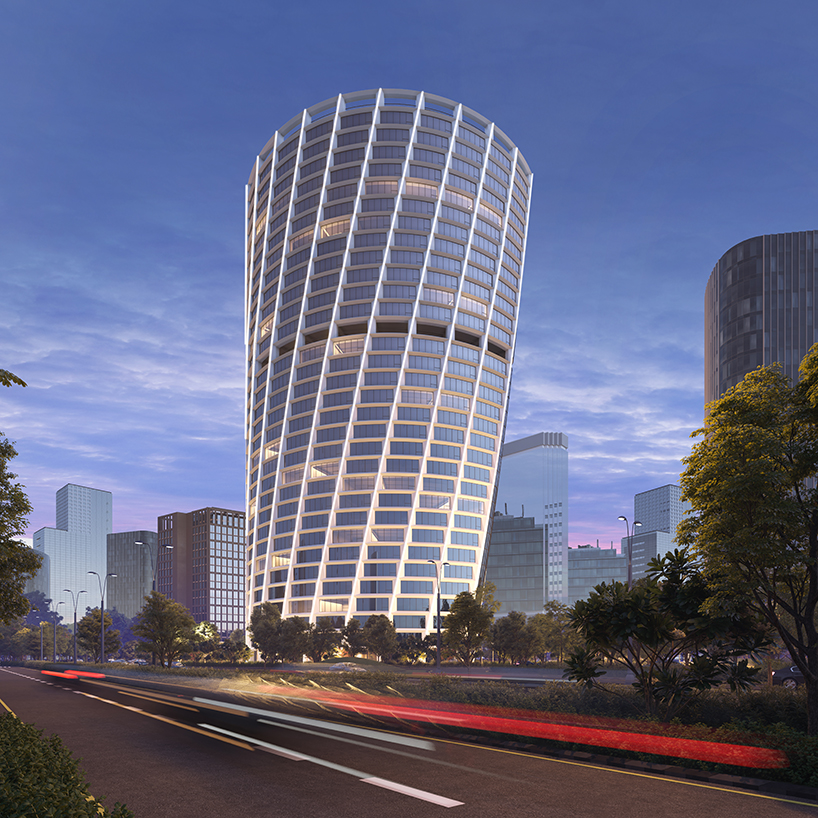 Twisting Office Tower от INI Design Studio поднимается над Tech City в Индии