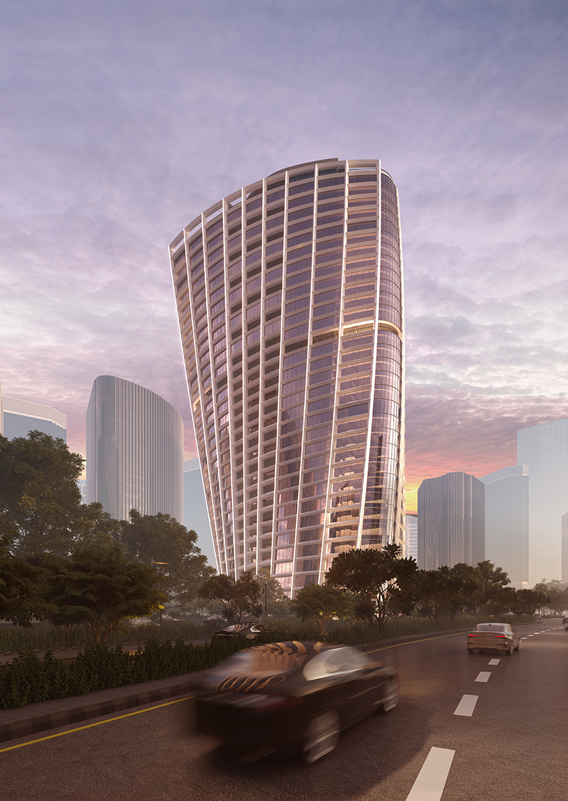 Twisting Office Tower от INI Design Studio поднимается над Tech City в Индии