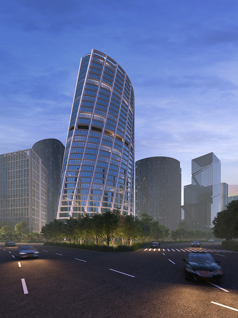 Twisting Office Tower от INI Design Studio поднимается над Tech City в Индии