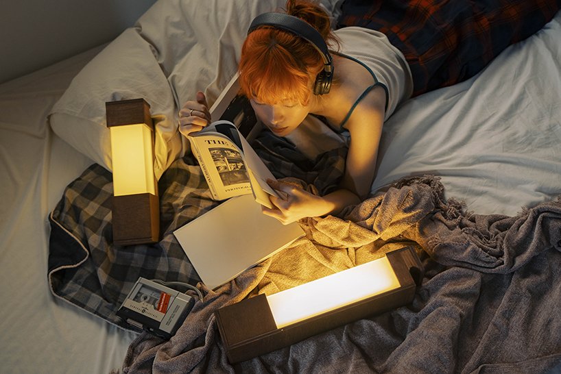 storable and portable 'SAI' lamp modules integrate into furniture for compact living