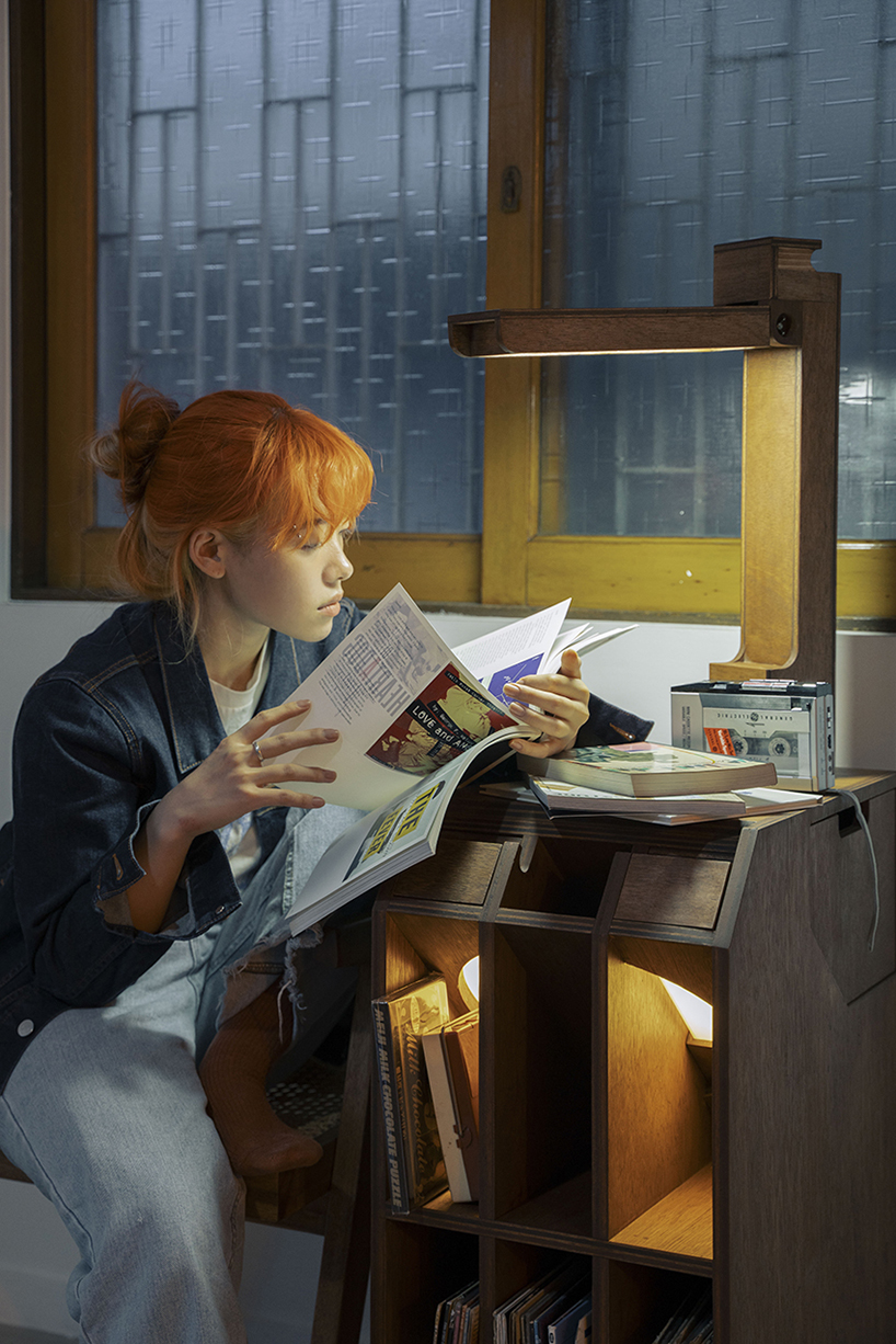 storable and portable 'SAI' lamp modules integrate into furniture for compact living