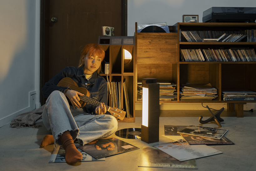 storable and portable 'SAI' lamp modules integrate into furniture for compact living