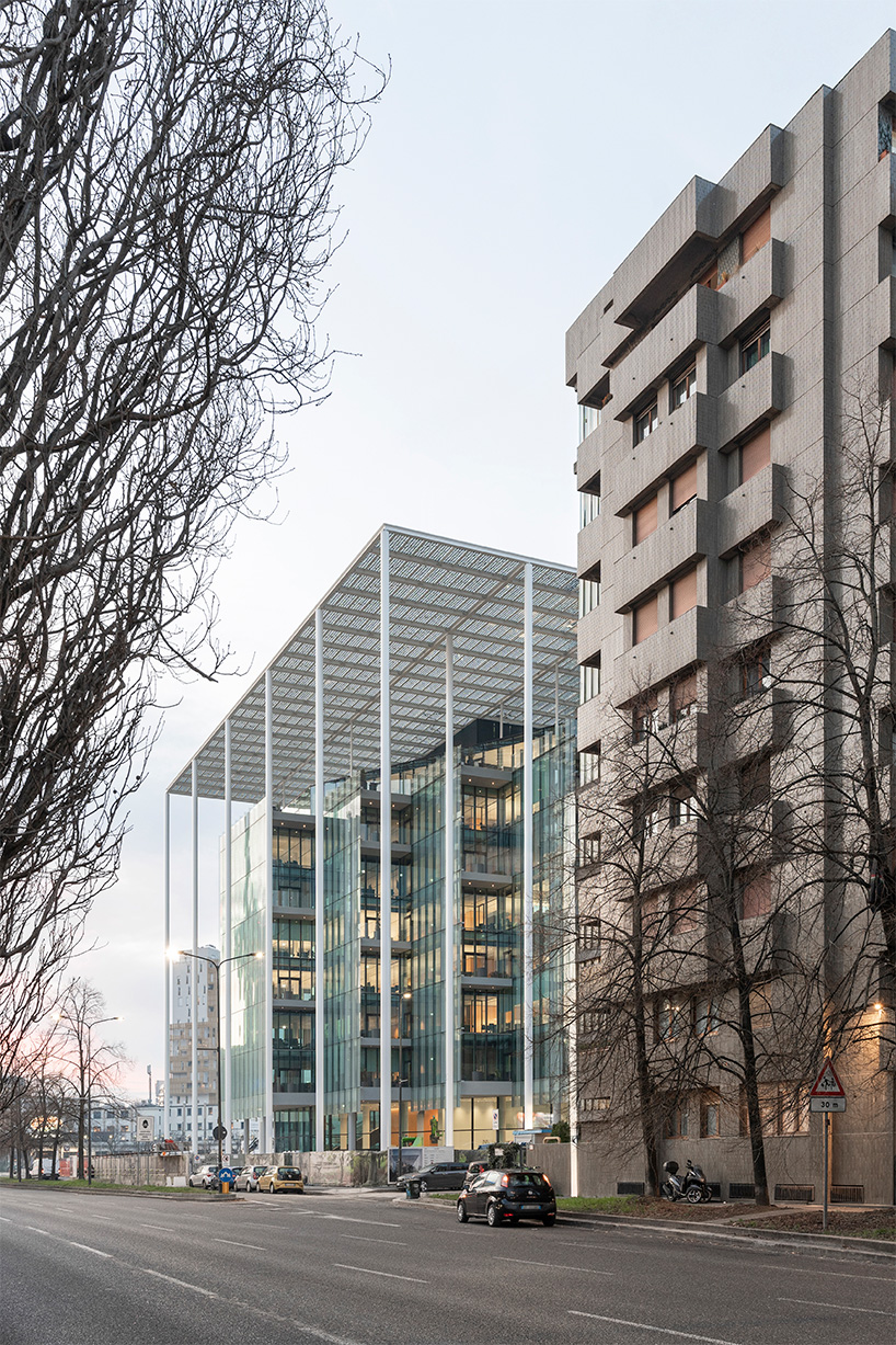photovoltaic canopy tops glazed casa bff by OBR - open building research in milan