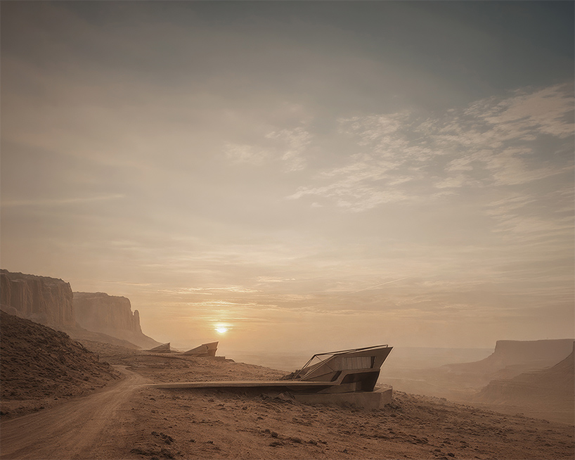 rammed-earth prisms carve an observatory house into the utah desert - 7