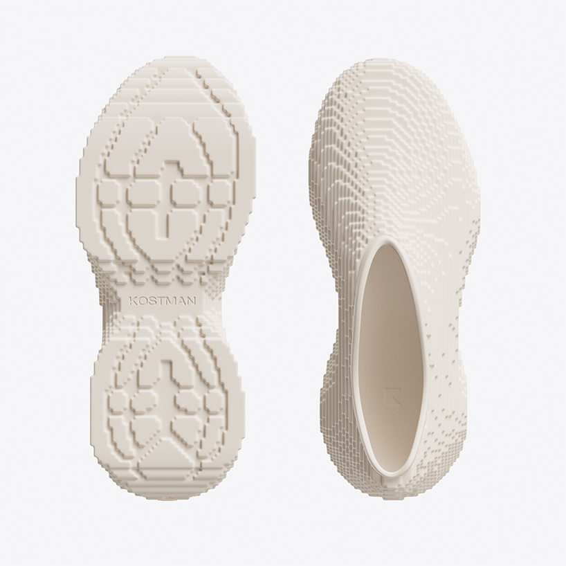 andrew kostman’s ultra-lightweight, pixelated sneakers capture the nostalgia of the 90s