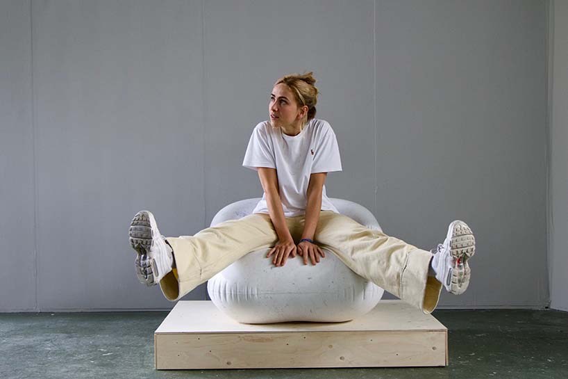 hanne arends carves 600 kg of carrara marble into sculptural chair