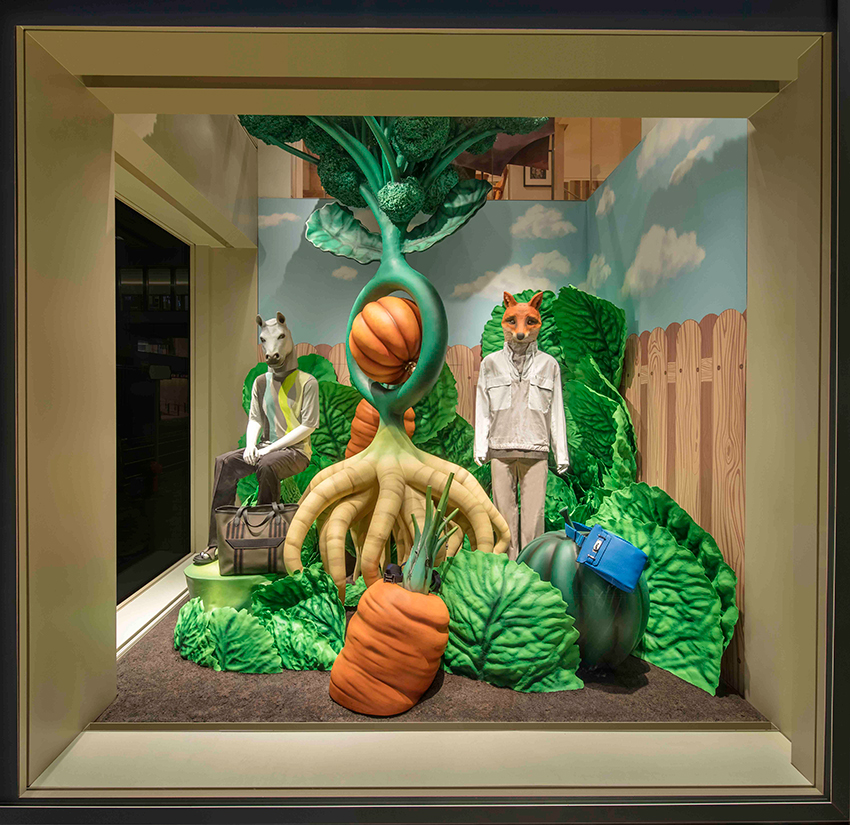 studio job sculpts maximalist window display for Hermès hong kong