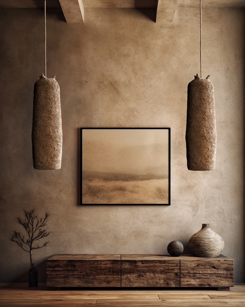 sustainable design and wabi sabi principles debut in the organic pendant lamp collection
