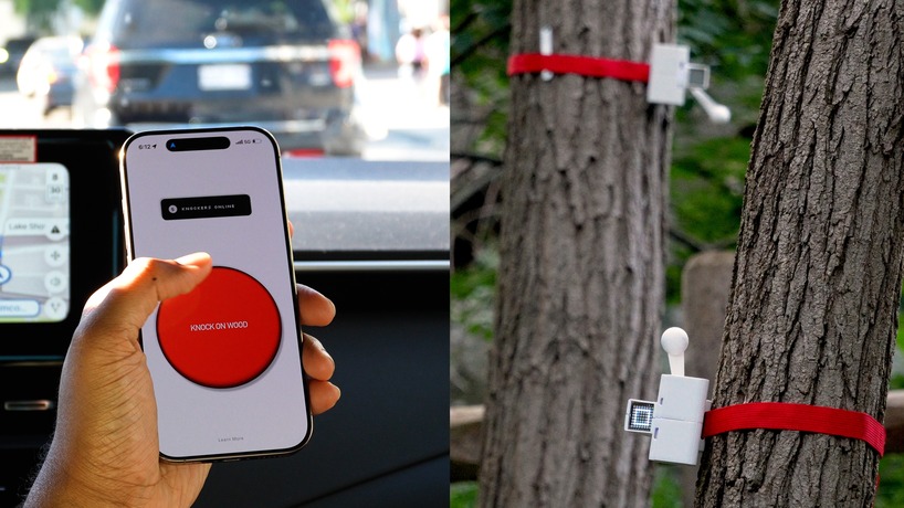 tree-mounted machines connect to web app to let users knock on wood remotely - 4