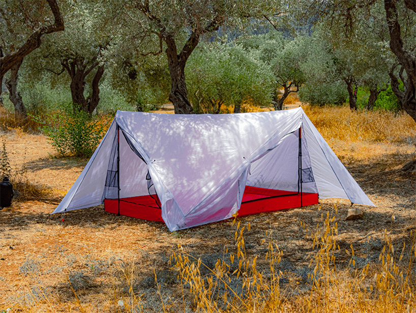 rafael amzallag's ultra-lightweight tent folds into a 1.5 liter bottle