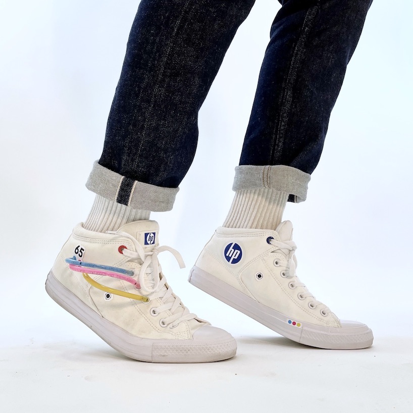 taylor tabb’s sneakers with inkjet cartridges let you print on the go