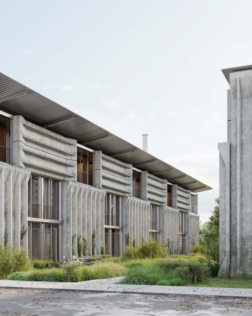 repurposed concrete components assemble housing units' facades in basel
