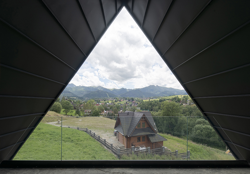 steep-sloped metal roofs crown residential units in poland resembling nest boxes