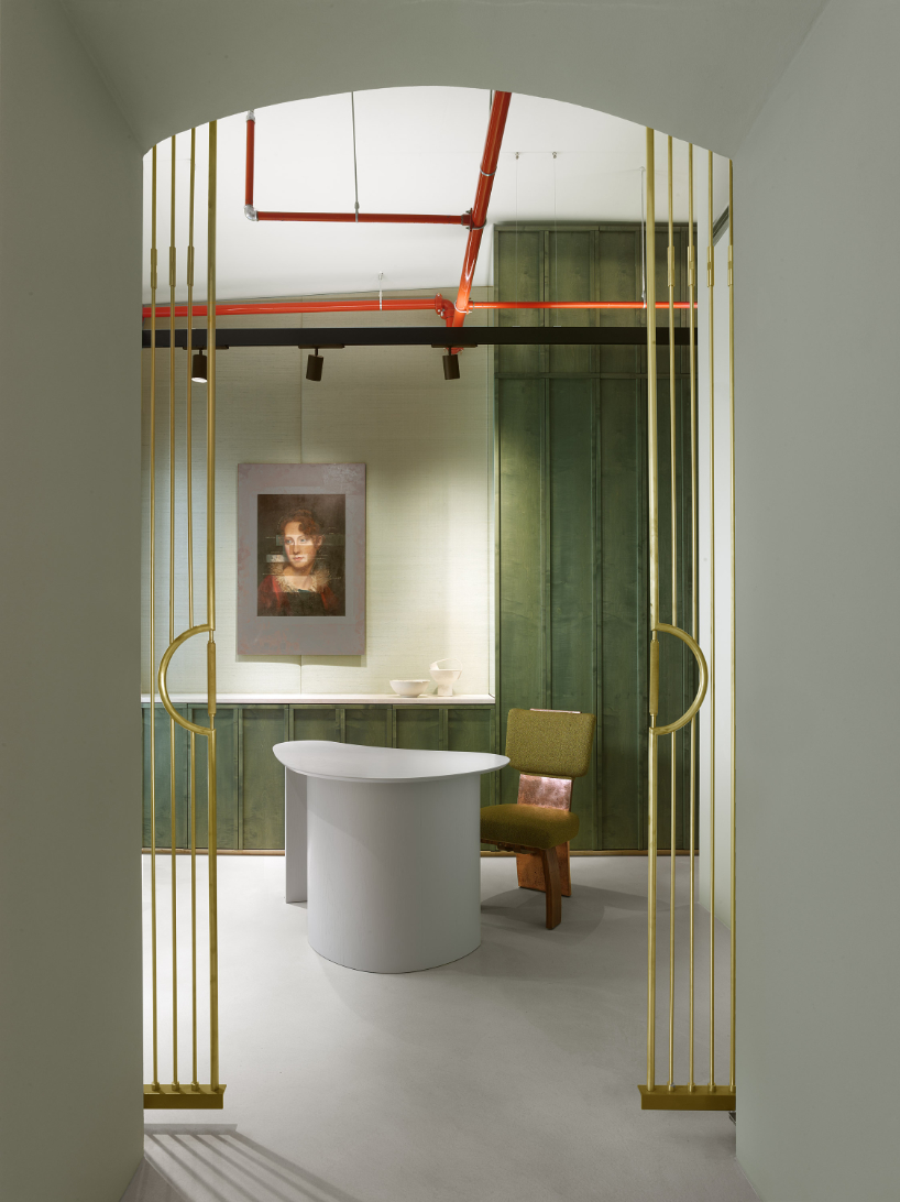 period furniture & suspended pharmacy cabinet mark beauty product showroom in prague