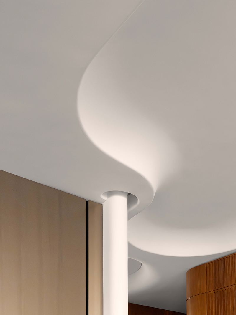 teakwood clads the interior of jackie xu residence in shanghai dedicated to owner's dogs