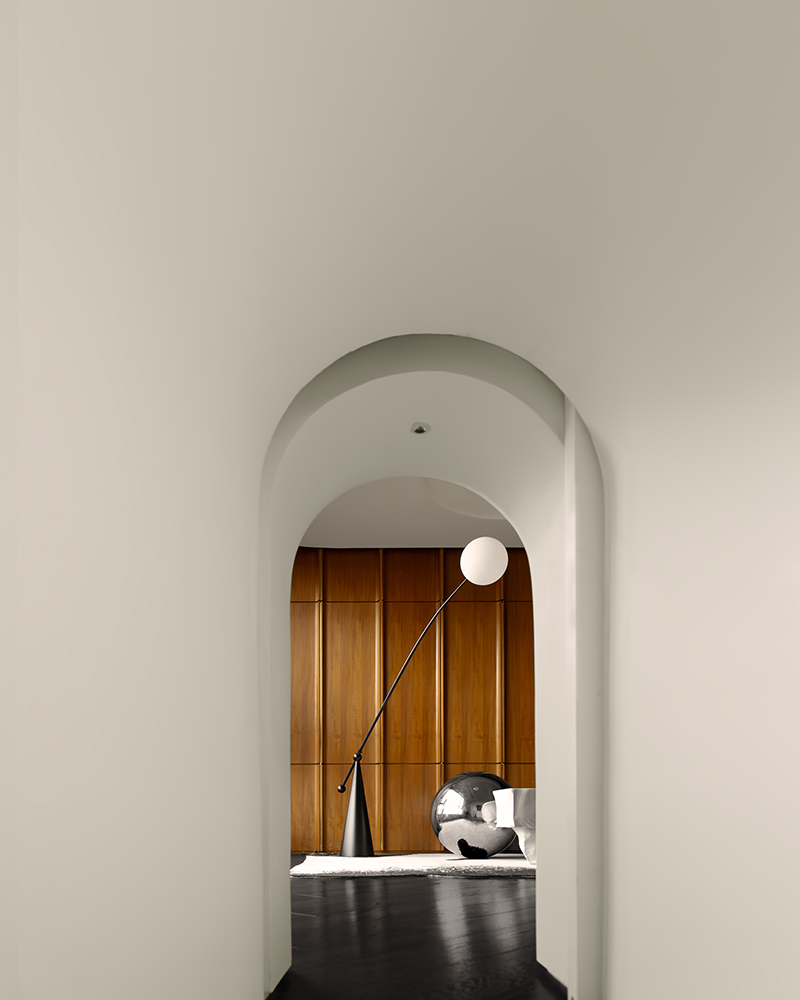 teakwood clads the interior of jackie xu residence in shanghai dedicated to owner's dogs