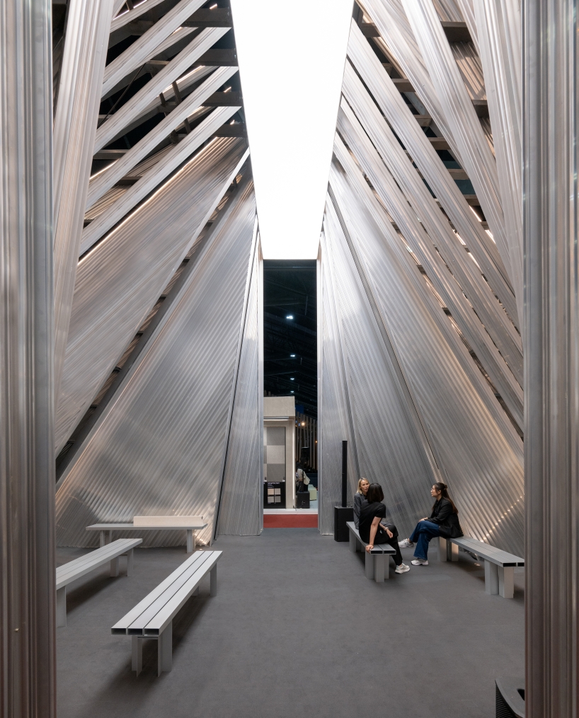 fan-shaped aluminum structure shapes unfold demountable exhibition pavilion - 8