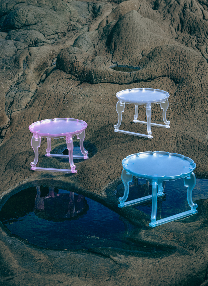 recycled plastic shapes up re:soban flower dining tables designed by ha jihoon