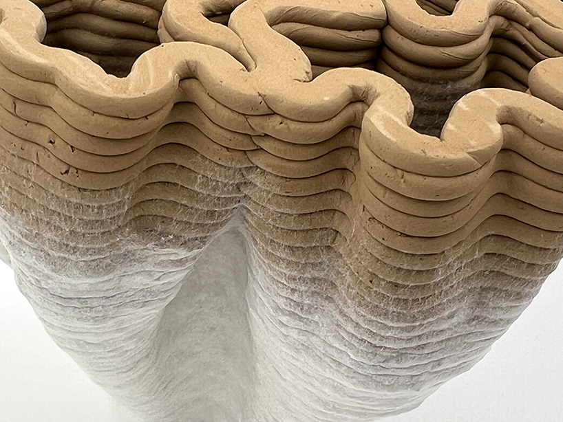 biomatières argile mycélium imprimée en 3D