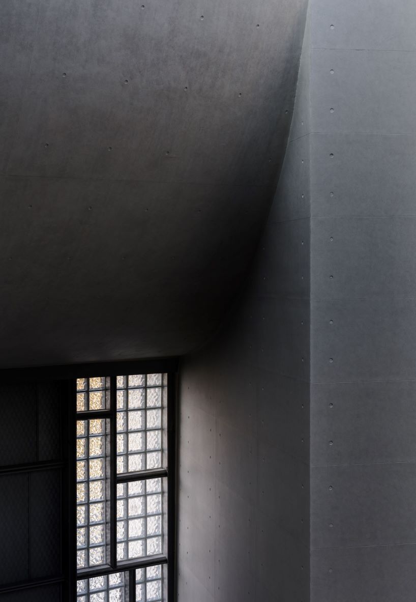 Abstract geometric concrete forms form the exhibition center of OCT, Lishui, Nanjing, China