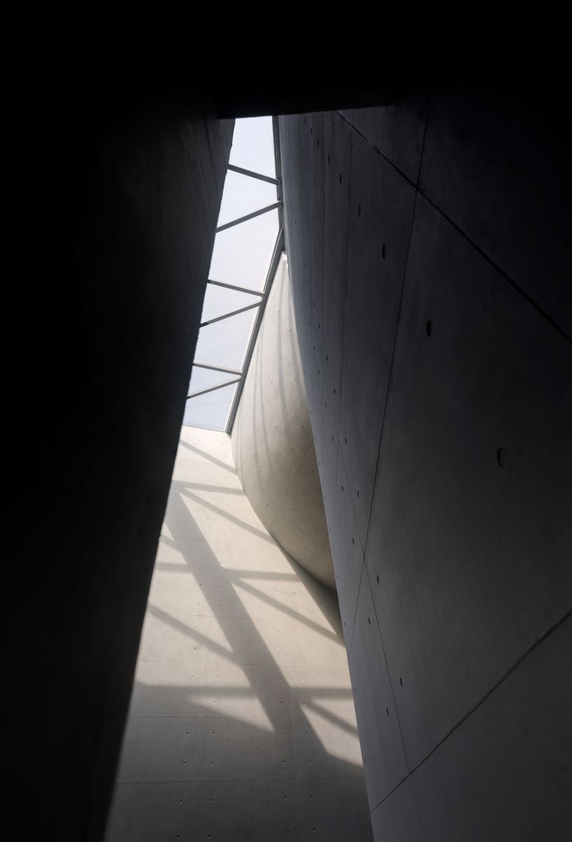 Abstract geometric concrete forms form the exhibition center of OCT, Lishui, Nanjing, China