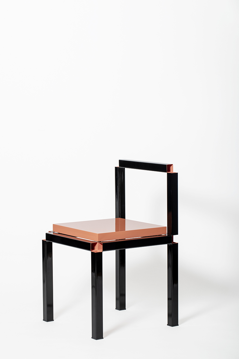 seemingly fragile zero thickness chair is crafted from steel joinery