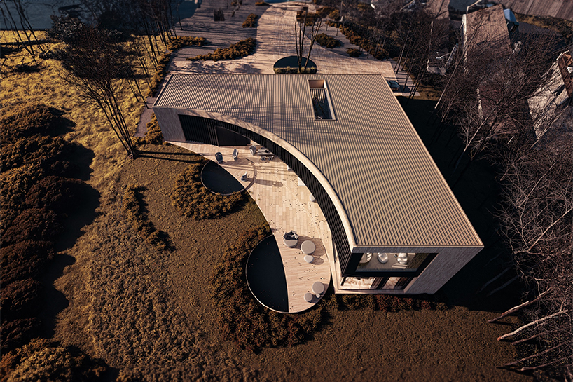 vertically laid bricks clad dune house's curved volume by reform architekt in poland
