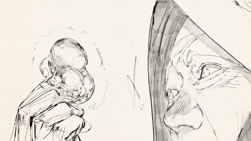 hand-drawn abstract figures dance along max cooper&rsquo;s music in film by masanobu hiraoka