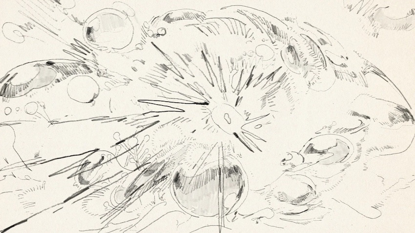 hand-drawn abstract figures dance along max cooper&rsquo;s music in film by masanobu hiraoka