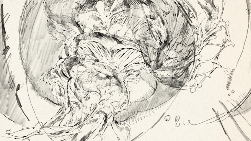 hand-drawn abstract figures dance along max cooper&rsquo;s music in film by masanobu hiraoka