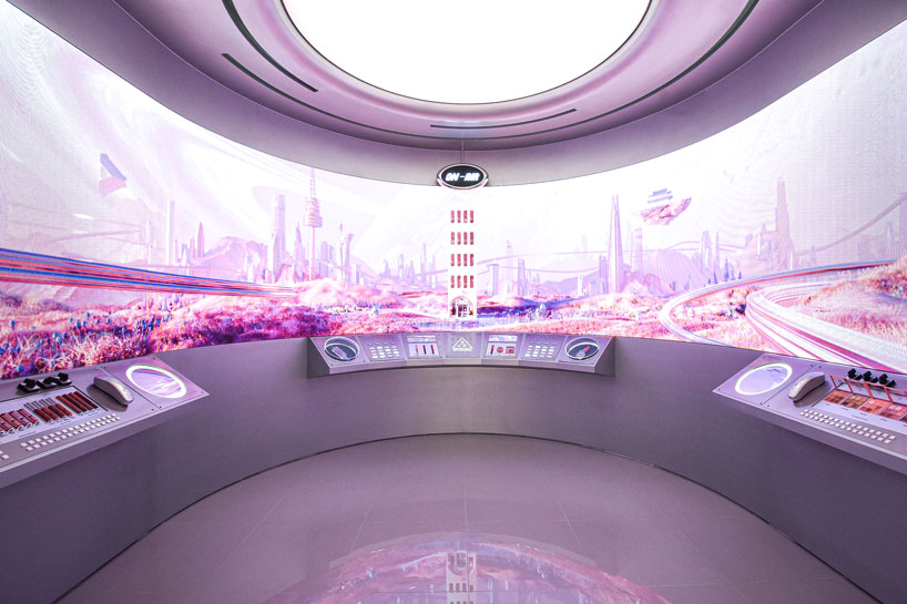 xsxl imagines seoul store as futuristic pink spacecraft with chromatic finishes and kinetic plants