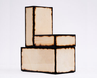 artfully charred intersections mark subin bae's welded wood and steel chairs