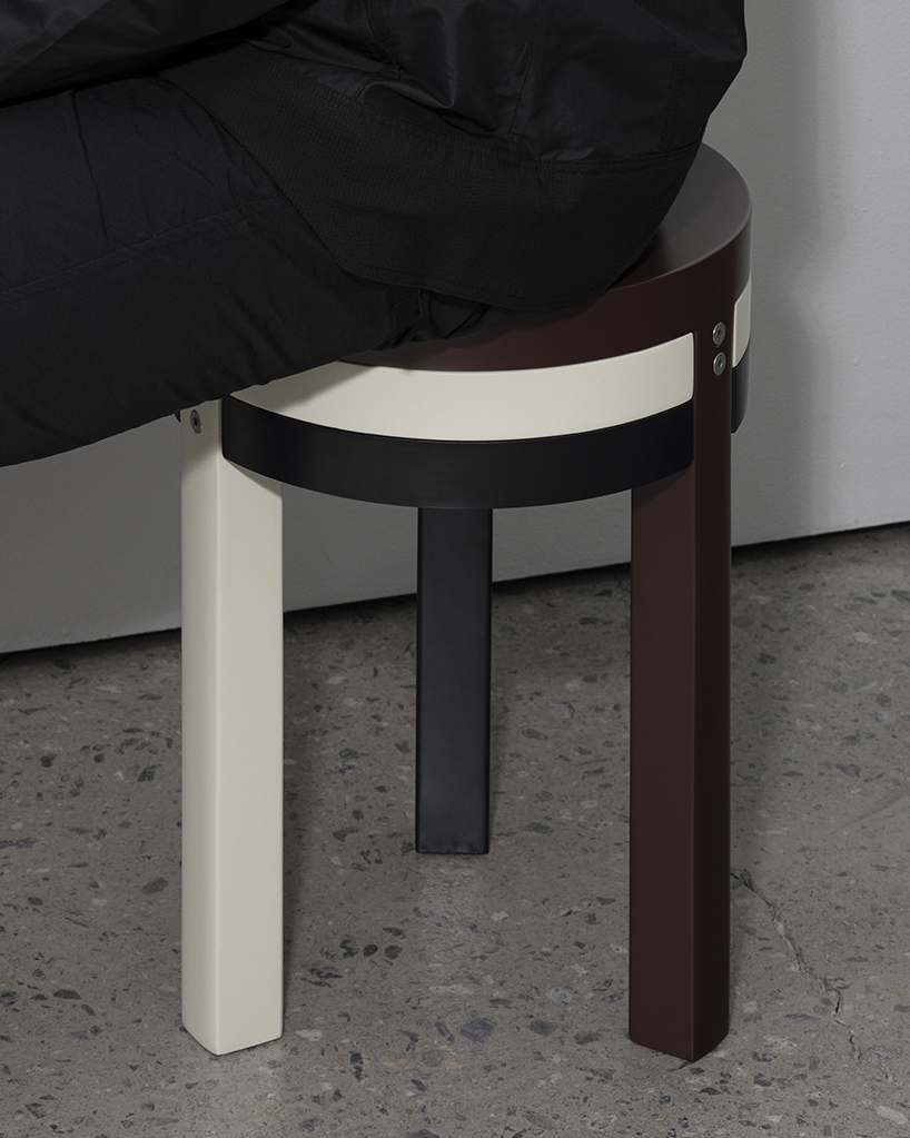 3PLY assemble stool by jaeyoung kim stacks three tiers of colors and materials