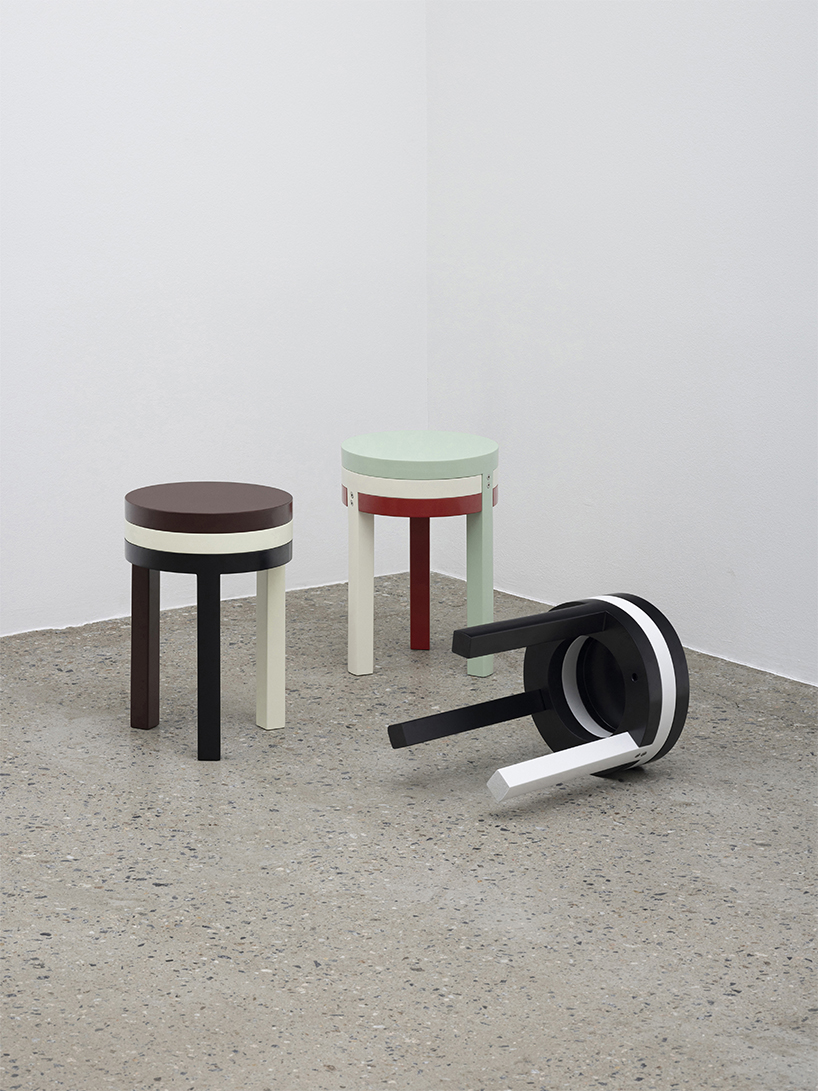 3PLY assemble stool by jaeyoung kim stacks three tiers of colors and materials
